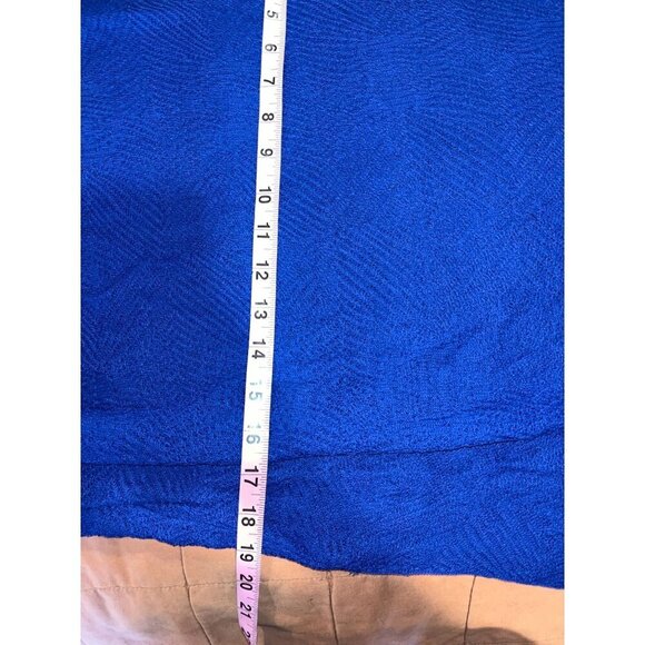 Eileen Fisher Adriatic Blue Rayon Nylon Crinkle Diamond Tunic Sweater Women's L - Picture 8 of 11